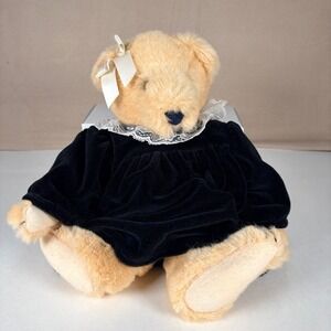 North American Bear Co Fluffy VanderBear‎ Black Velvet Dress Plush 11"